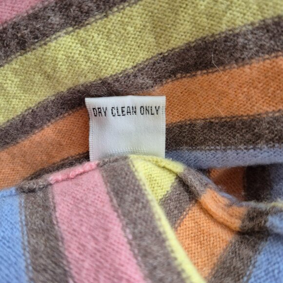 Talbots Cashmere Pastel Stripe V-Neck Pullover Sweater Size Small - Picture 6 of 10